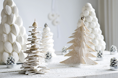 witte kerstbomen brooddeeg meringue